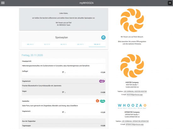 NACHHER I: Fertige Speiseplan-App